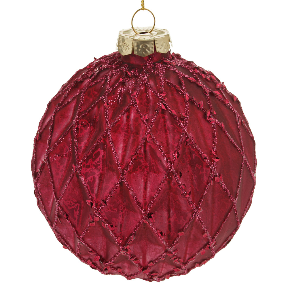 Christamas tree decoration Pine Ball Shiny Glass, Pink